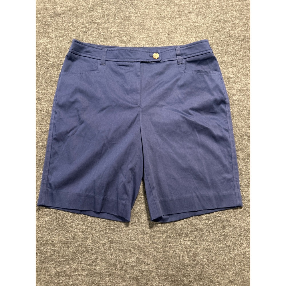 Jones New York Shorts Womens 6 Petite Blue Stretch Cotton Chino Nautical